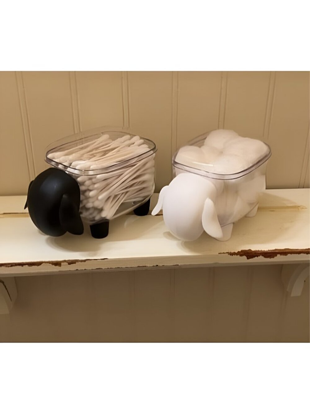 2 Pack Cotton Ball Holder Dispenser,Acrylic Qtip Containers Storage Organizer